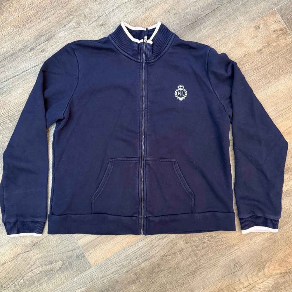 Lauren Active Ralph Lauren Women's XL Full‎ Zip Cardigan Embroider Logo Sweater